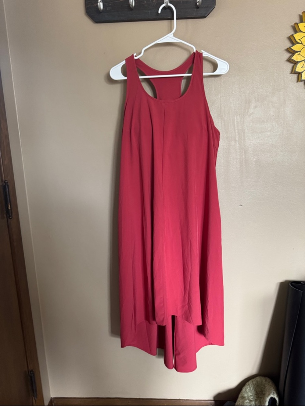 Women’s Coral Red Sleeveless High Low Dress